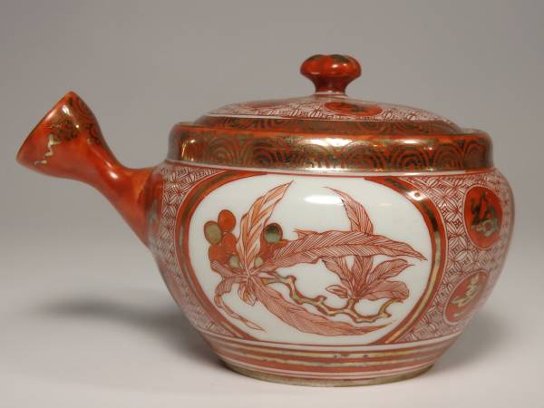 日本本物 明治九谷 急須 金彩赤絵 茶注 茶瓶 煎茶道具 茶器 【公式通販】