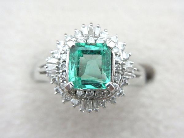 ◎エメラルド 1.17ct Pt900リング ダイヤ0.47ct 12号 S16591 ◎エメラルド 1.17ct Pt900リング ダイヤ0.47ct 12号 S16591