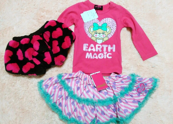 EARTHMAGIC アースマジック 80 90 F 新品 3着 マフィー しっぽ 