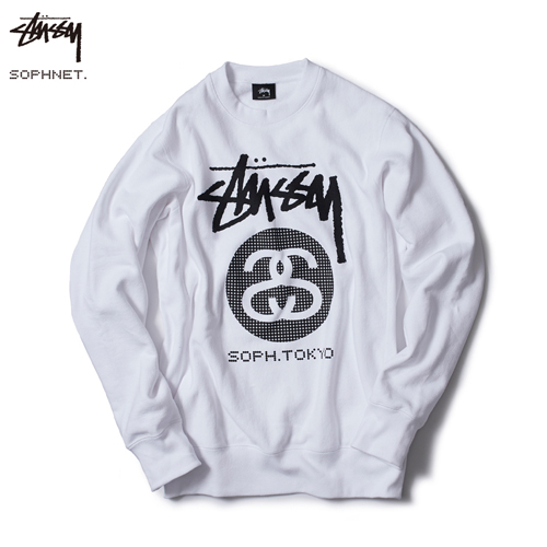 15AW新品STUSSY×SOPHNET16周年スウェットS白UEFCRB迷彩パーカー