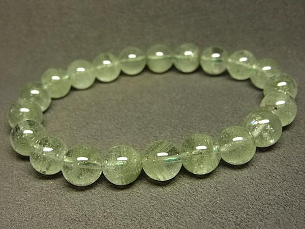 g170円☆越来越好【グリーンファントム】水晶ブレスM☆10mm