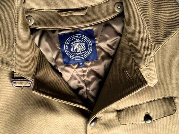 高級 Jプレス ライナー付き 牛革釦使い ジャケットコート M