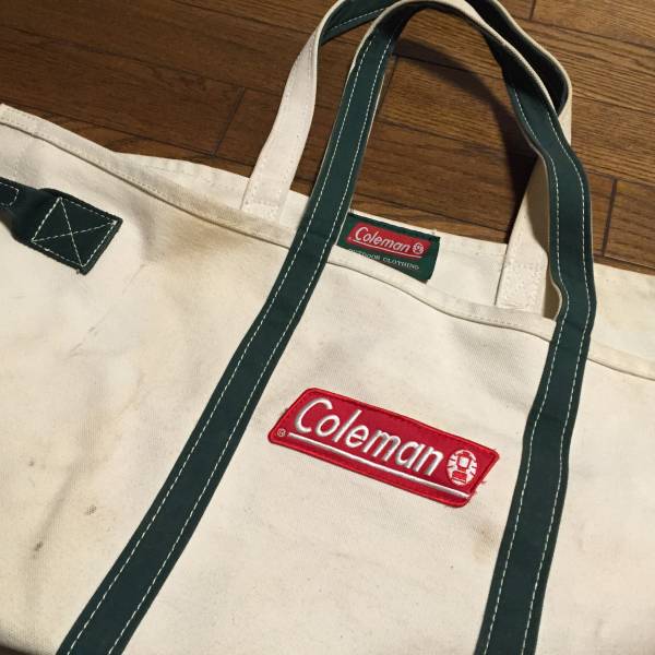 ビンテージ レア コールマン ビックサイズ キャンパストートバッグ コールマン☆キャンバストートバッグ☆特大 ビッグサイズ(トートバッグ