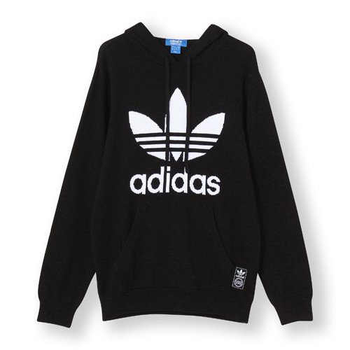 新品★adidas オリジナルス コットンニットパーカー ブラック L