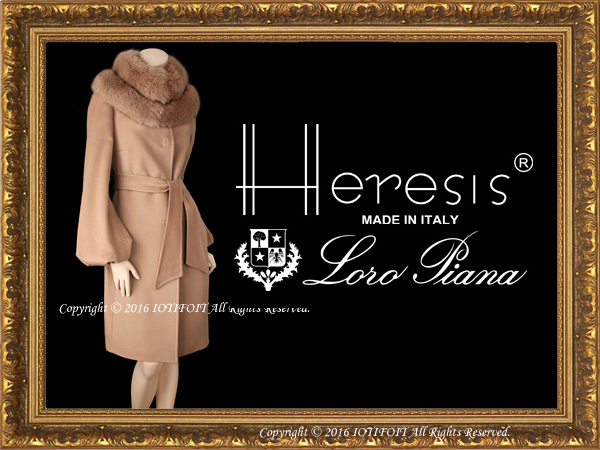 エレシス 124万 撥水ロロピアーナカシミアコート ボリューム袖40