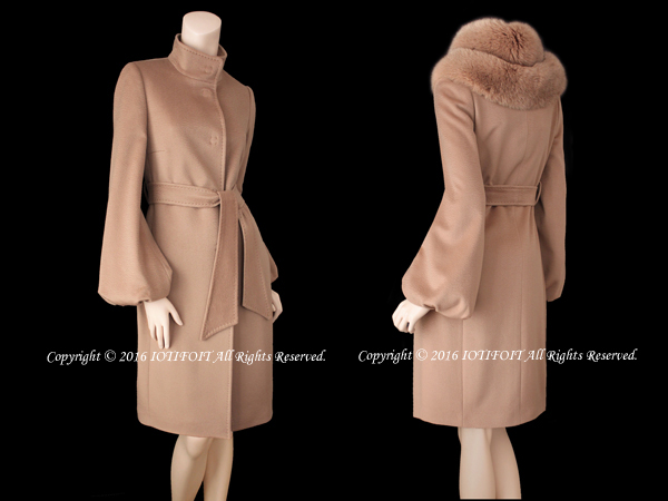 エレシス 124万 撥水ロロピアーナカシミアコート ボリューム袖40