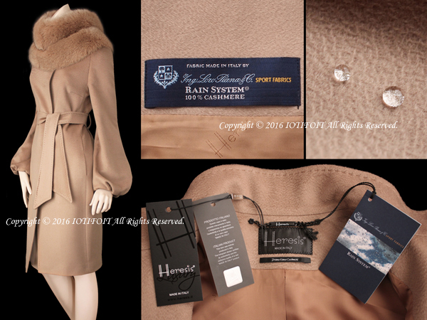 エレシス 124万 撥水ロロピアーナカシミアコート ボリューム袖40