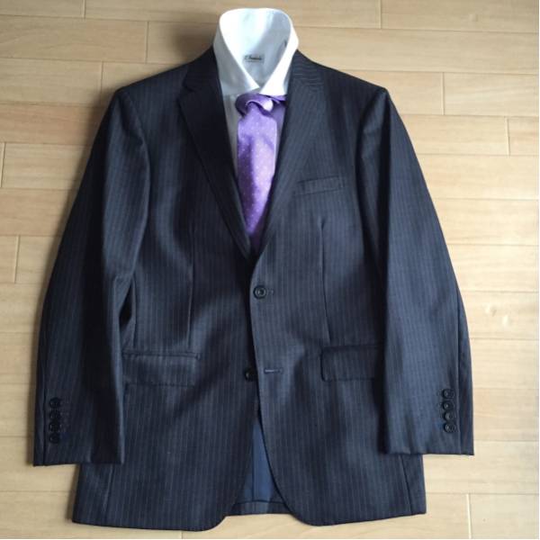 ★バーバリーブラックレーベルの英国調2B スリムフィットスーツ