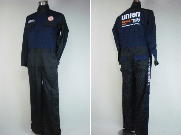 76Lubricants立ち襟長袖ツナギLネイビー＆ブラック1415316