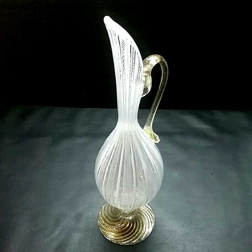 MURANO】☆ムラノ ミルフィオリ 耳付 一輪挿し オブジェ☆イタリア