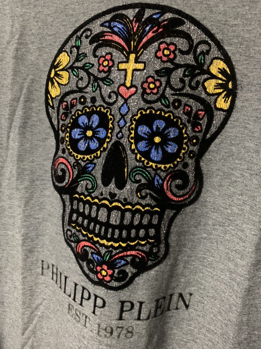 フィリッププレイン PHILIPP PLEIN スカル ロンＴ カットソー　L PHILIPP スカル フィリッププレイン 半袖 ロゴ スニーカー