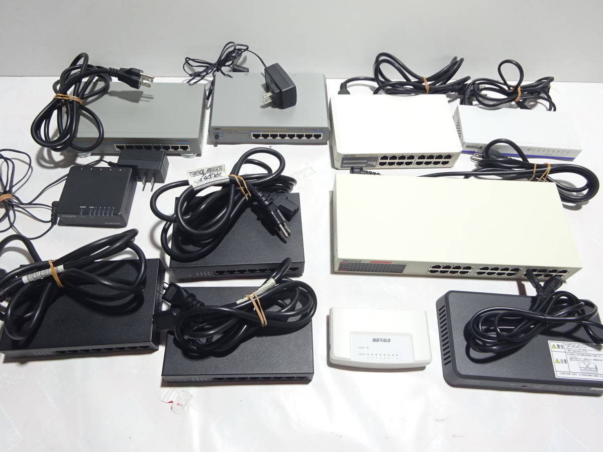 【K03】 送料無料 スイッチングハブ まとめ売り セット 10台セット ＢUFFALO ＦUJITSU エレコム アイ・オー・データ など 通電確認済み _1