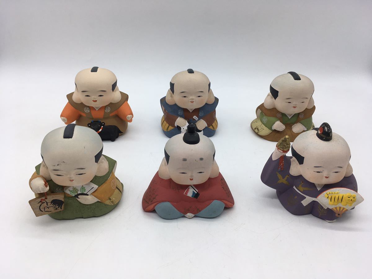 非売品 / 一部難あり】 福助人形6体セット 福助株式会社謹製 光源氏 牛