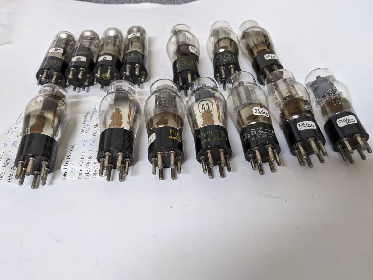 真空管　大量765本セット　フィリップス　シルバニア　RCA　ナショナル　東芝 真空管 RCA SUN シルバニア PHILCO NEC 松下 東芝 他 TV-7A/Uでの測定した