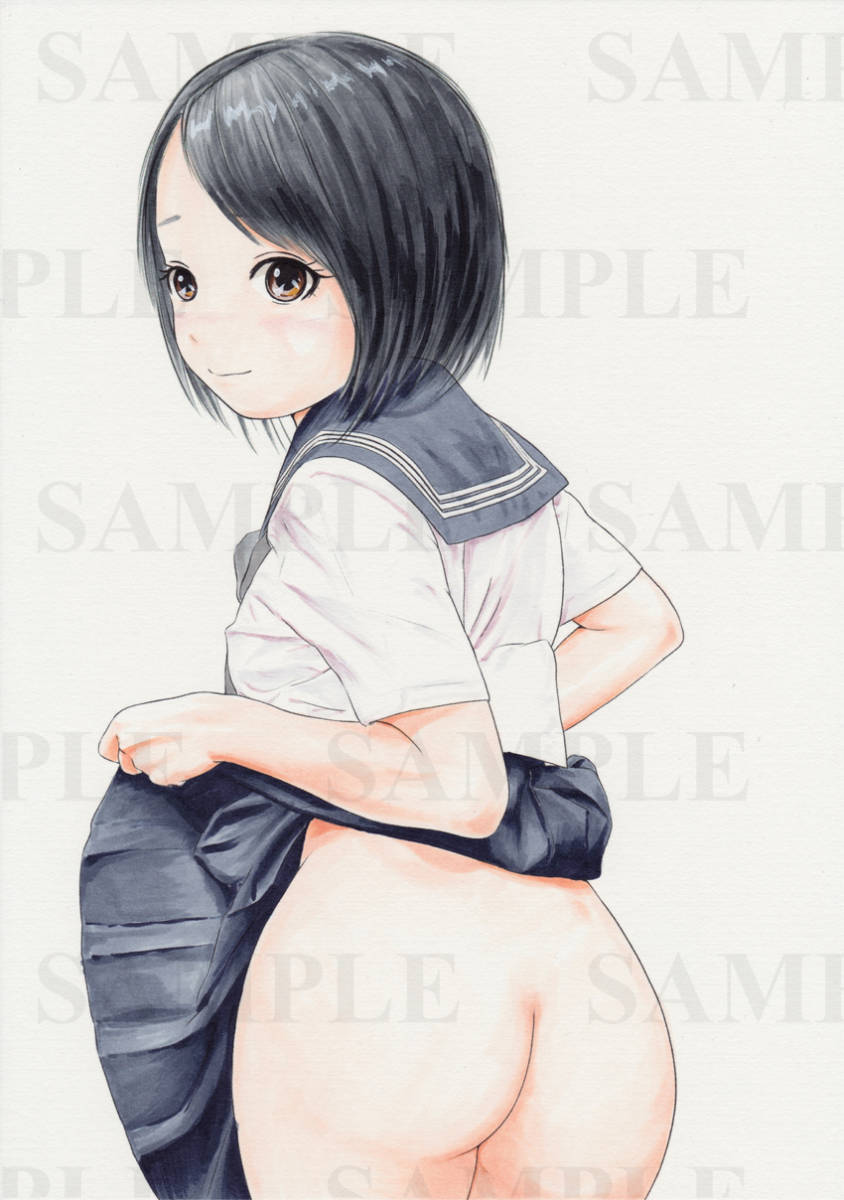 オリジナル手描きイラスト おしりを見せる女子高生 雙葉の質問一覧