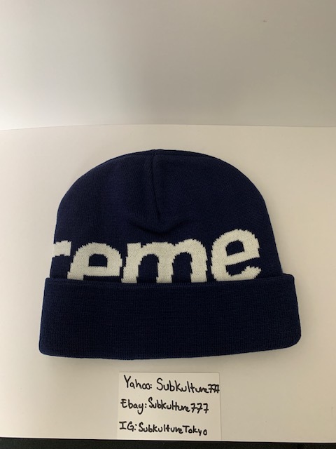 最新作，低価 【新品】 Supreme シュプリーム BIG Logo Beanie NAVY