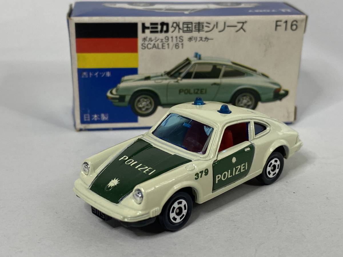 トミカ F16-1-13 ポルシェ 911S ポリスカー I/「379 POLIZEI」深緑