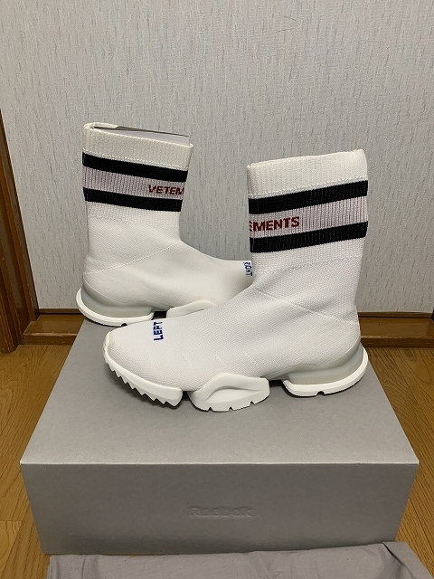 VETEMENTS ヴェトモン 18SS ×Reebok リーボック SSCREW SOCK RUNNER ロングレングスソックススニーカー ホワイト CN3308 43 新品 18ss vetements × Reebok ソックス スニーカー ヴェトモン