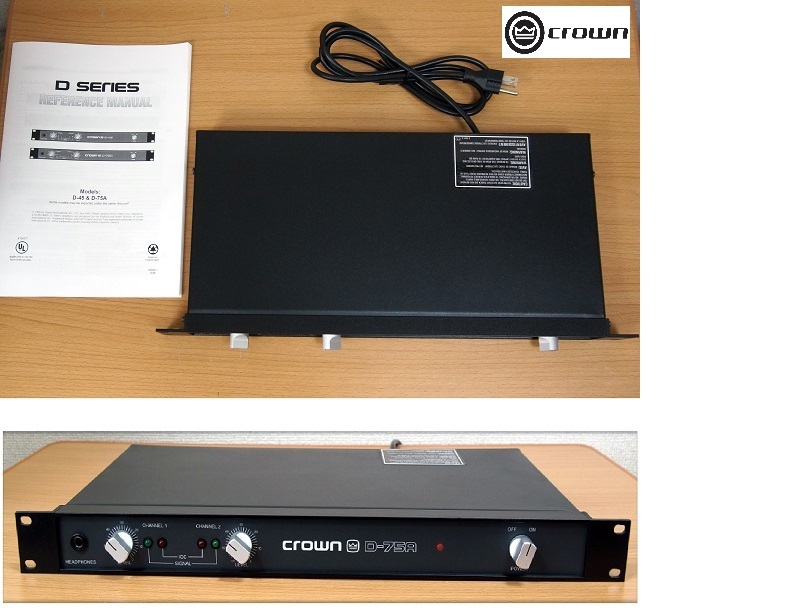 クラウン CROWN D-75A 大人気プロ用　110W ステレオパワーアンプ 動作OK・保証付き・送料無料