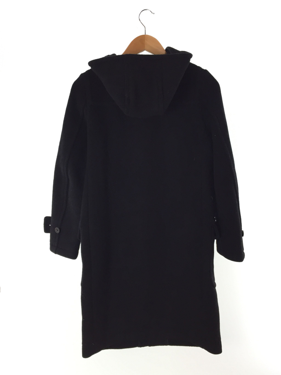 HYKE◆メルトンウールダッフルコート/1/BLK/ハイク
