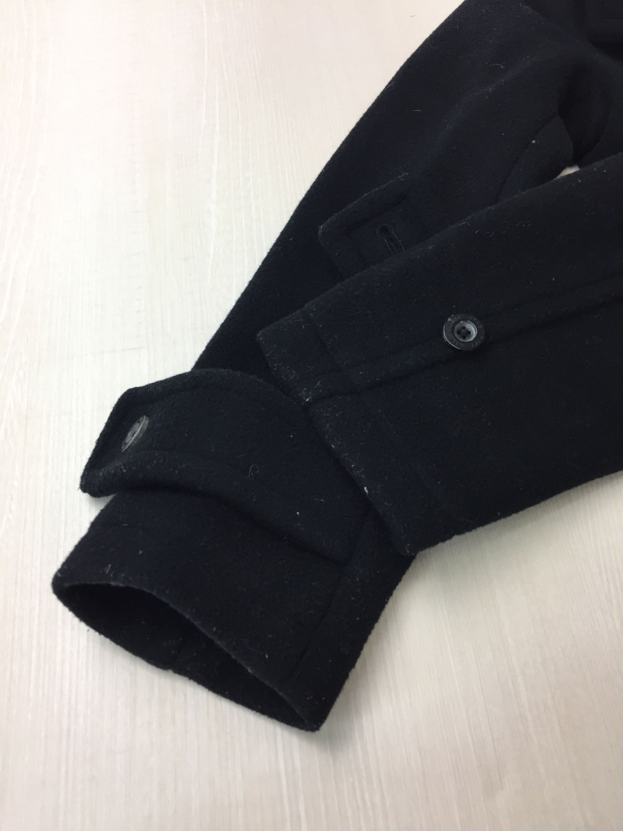 HYKE◆メルトンウールダッフルコート/1/BLK/ハイク