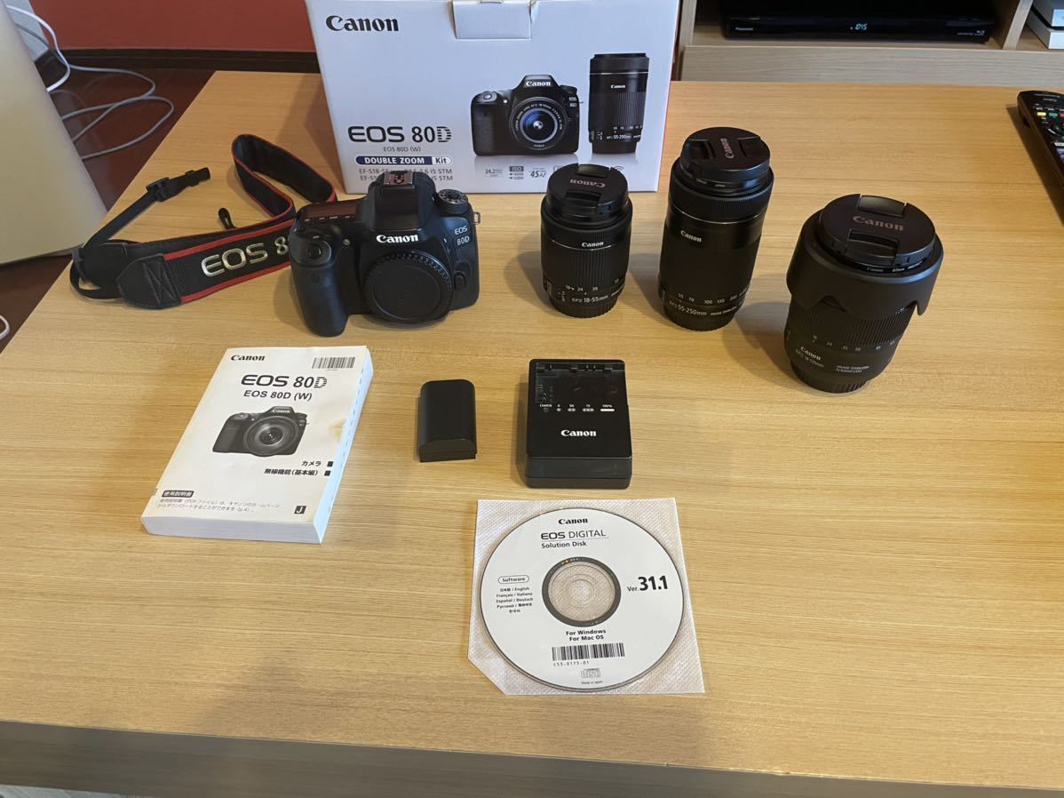 CanonEOS80DダブルズームKit +レンズ(キヤノン)｜売買された