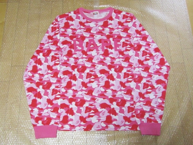 A BATHING APE BAPE PINK CAMO LONG SLEEVE XL アベイシングエイプ