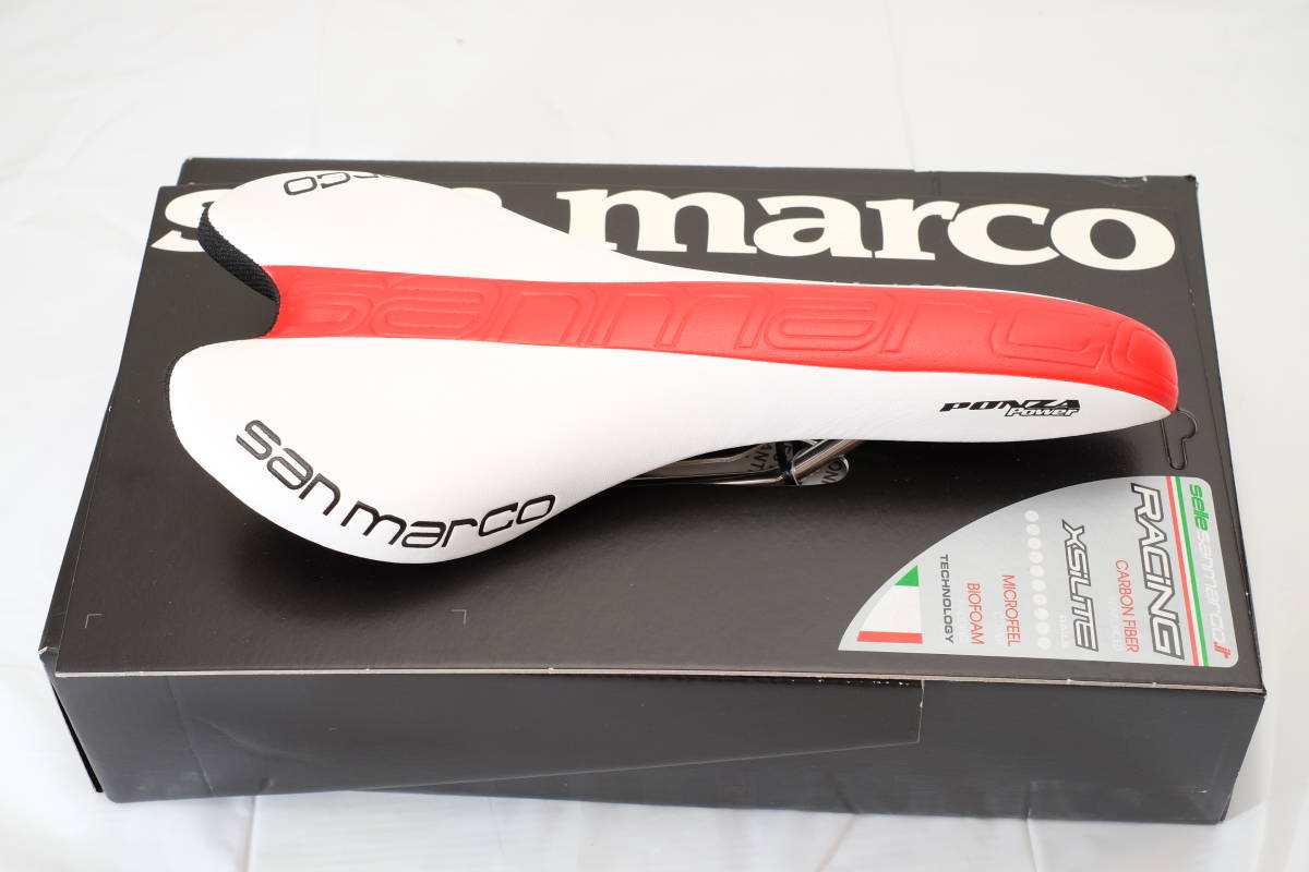 PONZA power racing 白赤 selle san marco サドル ポンザ パワー