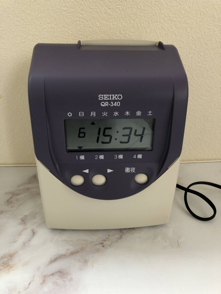 タイムカードレコーダーQR-340中古・作動確認済み SEIKO セイコー タイムレコーダー QR-340 TY タイムレコーダー QR-340