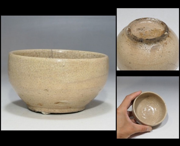 GMS李朝特集2.】井戸肌 堅手 茶碗 箱無し(検索:井戸粉引