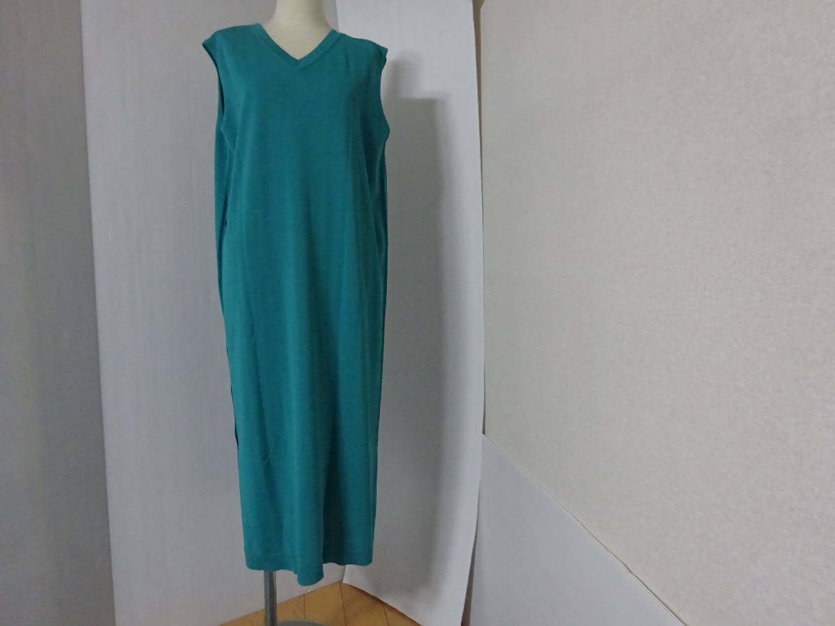 新品☆Gabardine　K.Tのロングニットワンピース・緑・13号・定価2.7万円 ニット ワンピース ニットワンピース Uネック 冬 エレガント