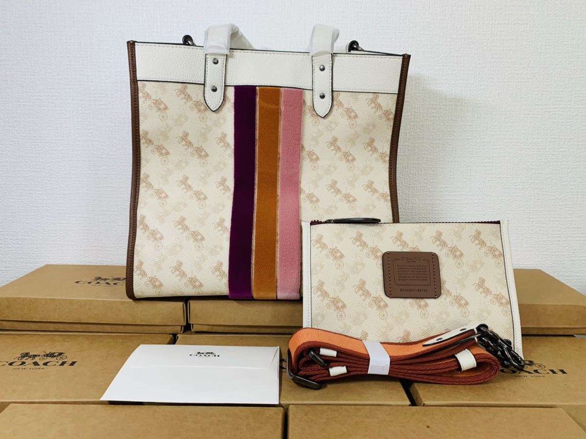 新品 未使用 】 COACH コーチ トート バッグ レザー ショルダー付き