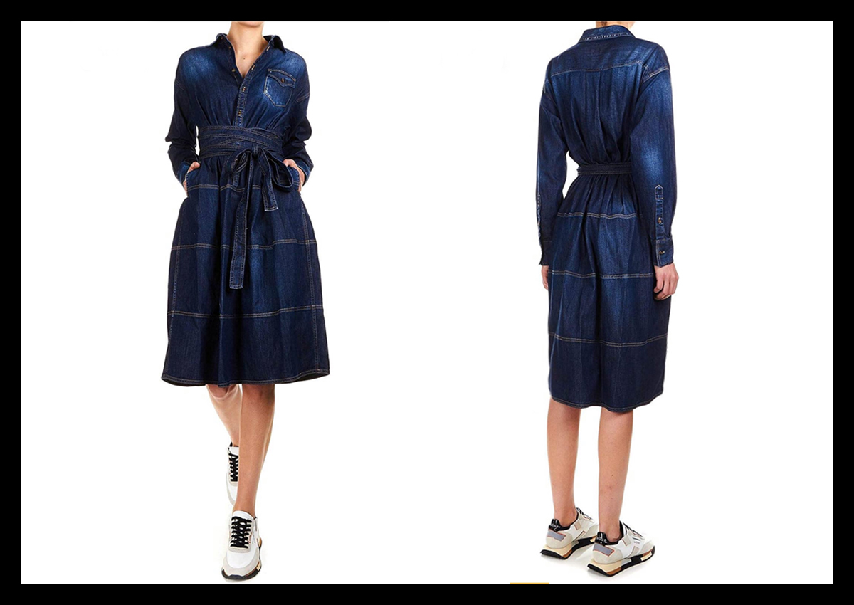 定価15.8万 ディースクエアード DSQUARED2 オーバーサイズでリラクシーにスタイルアップ！デニム地ティアードワンピース イタリア製 38