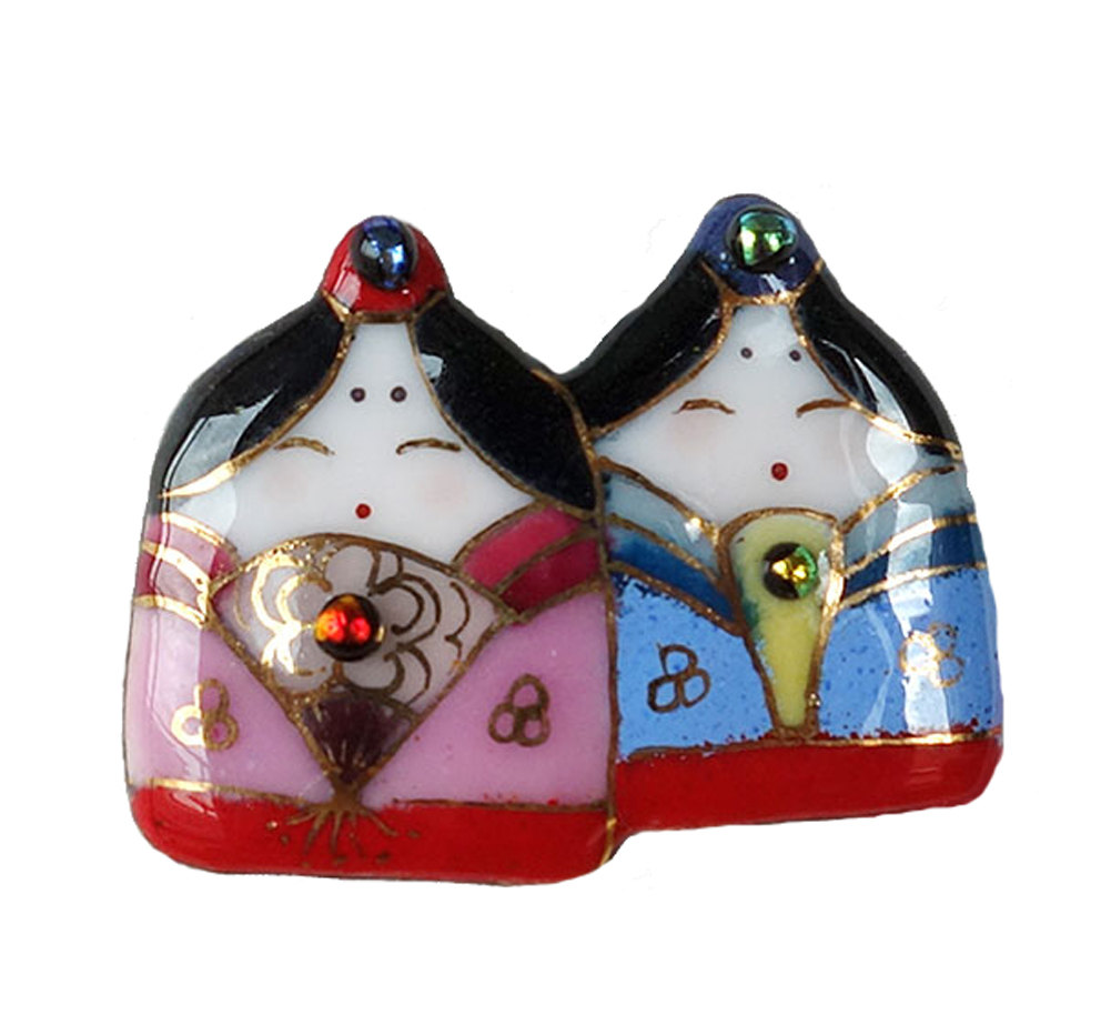2点おまとめ専用です 受注制作 | iichi 日々の 雛人形（7）の七宝焼ピンブローチ(ピンバッジ