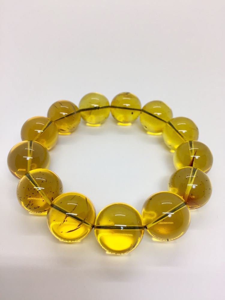 【新品】天然ブルーアンバーブレスレット＊琥珀コハク＊アンバー＊腕輪＊貴重レア＊大玉