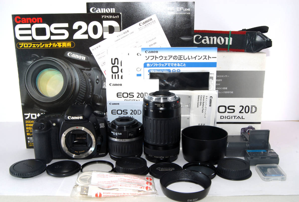 ◇初心者入門＆付属品多数◇ Canon キャノン EOS 20D 純正＆超望遠W 
