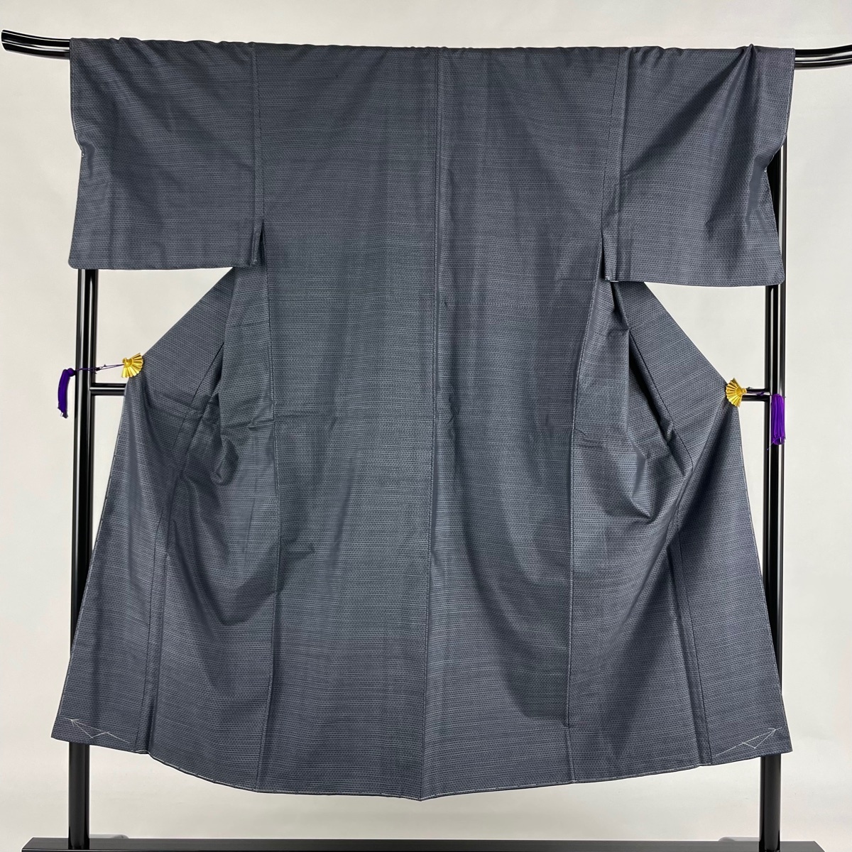 男着物 美品 秀品 アンサンブル 大島紬 亀甲絣 紺色 袷 144cm 70.5cm M 