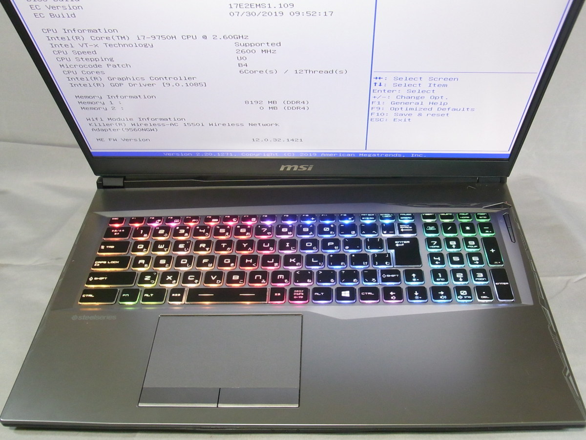 B26559 O-09098 MSI GP75 Leopard 9SD-449JP / Core i7-9750H 8GB ジャンク MSI Leopard - LDLC Muséericorde GP75!