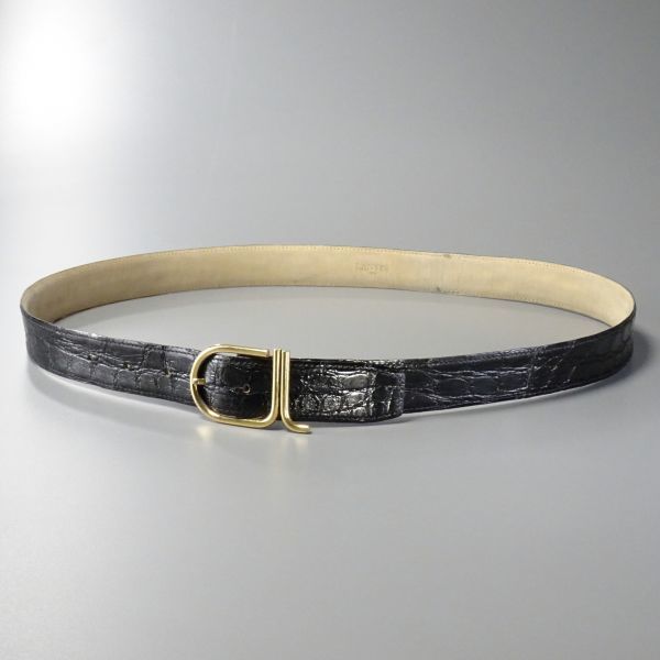 大得価，SALE GI6067：LANVIN/ランバン メンズ クロコダイルレザー/本ワニ革 レザーベルト ブラック(男性用)｜売買されたオークション情報、yahooの商品情報をアーカイブ公開 - オークファン 男性用