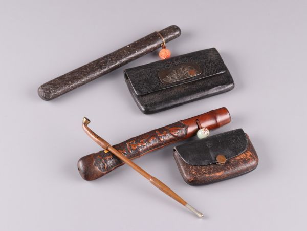 提げ物 煙管入れ 時代物 キセル 喫煙具 煙管筒 美術品・アンティーク