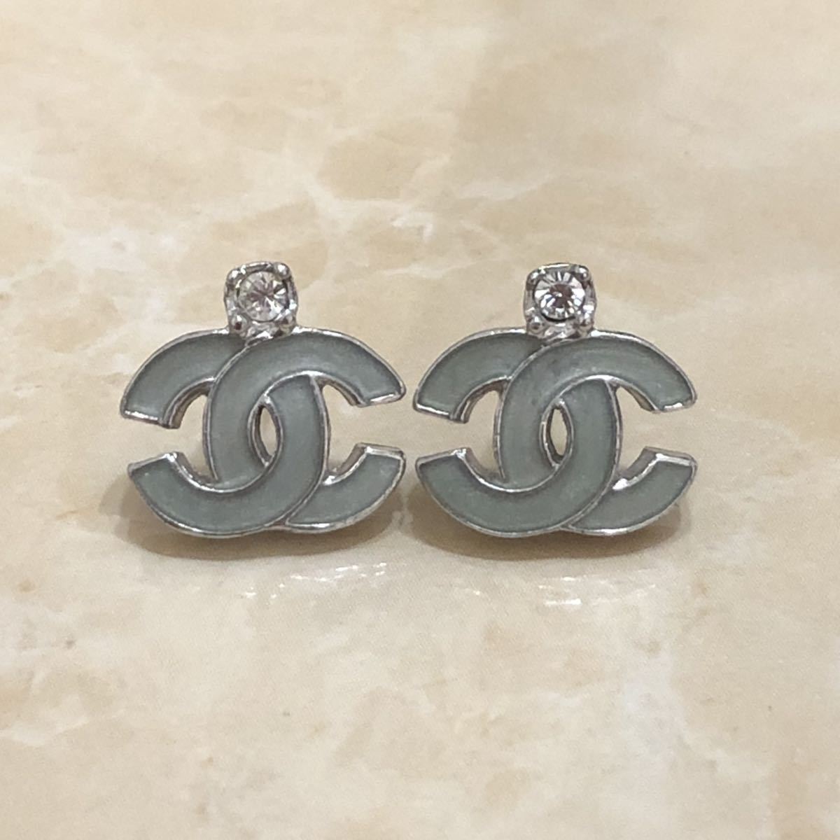 ◇CHANEL シャネル ココマーク ラインストーン ブローチ GP ゴールド