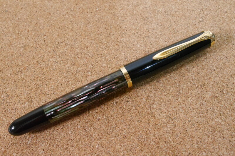 pelikan ペリカン スーベレーン 万年筆 茶縞 ペン先14C-585 F(ペリカン
