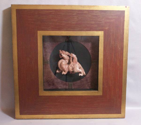 　中国の玉石彫刻　額装　_1