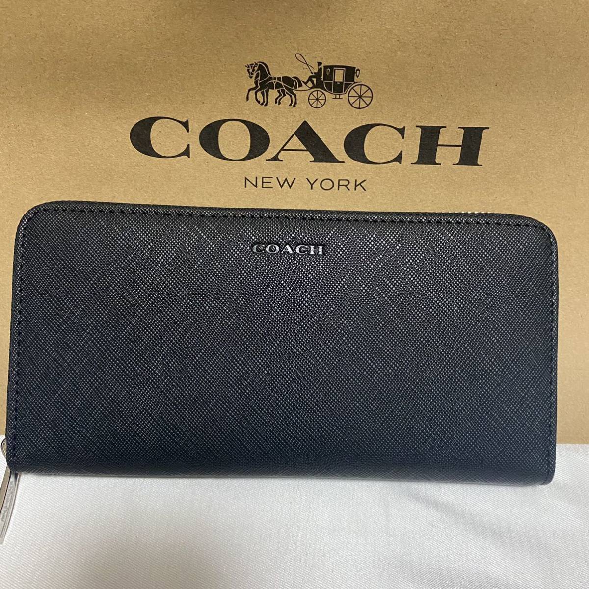 COACH 長財布 コーチ ラウンドファスナー シグネチャー 財布 レザー 