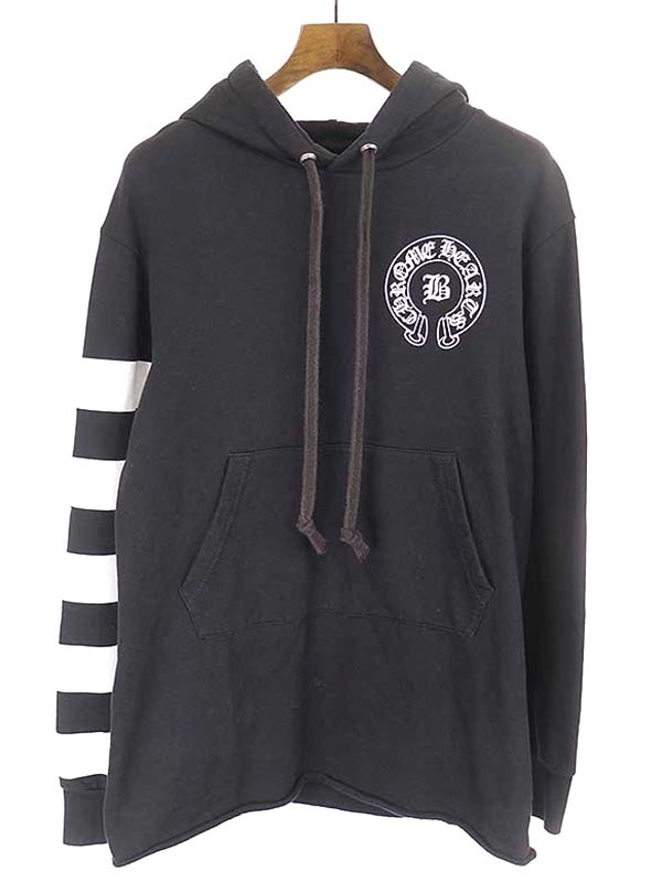 CHROME HEARTS クロムハーツ BELLA HD PLVR LNG アームボーダープルオーバーロングパーカー ブラック S レディース