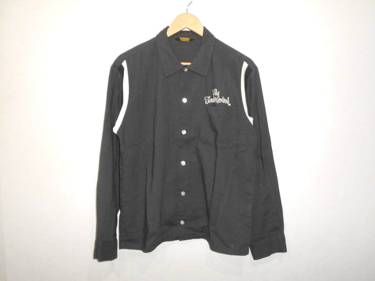 03094○ TENDERLOIN 長袖 ボーリング シャツ S チャコール