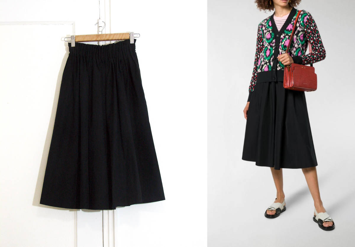 ◇新品◇MARNI マルニ ステッチディテール コットン ギャザースカート 