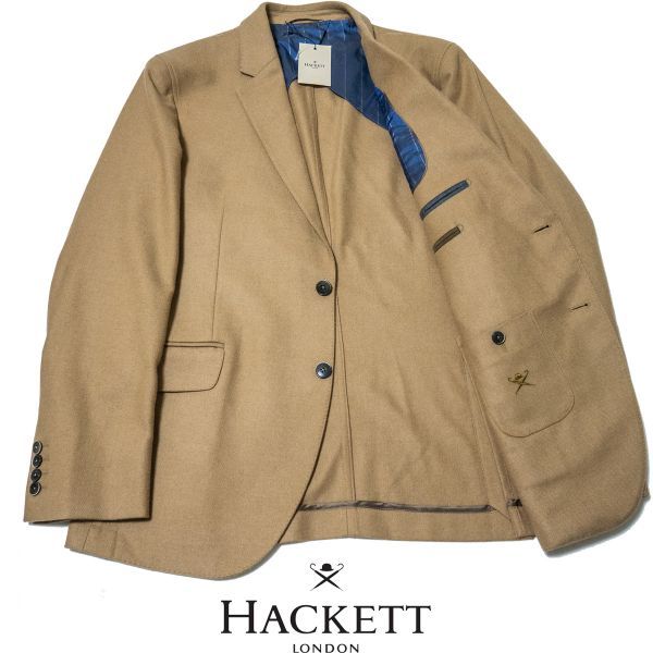 HL86/42R 新品10.8万 秋冬 HACKETT LONDON MAYFAIR　ハケット・ロンドン キャメル混ジャケット　本切羽　半裏仕立て ベージュ　