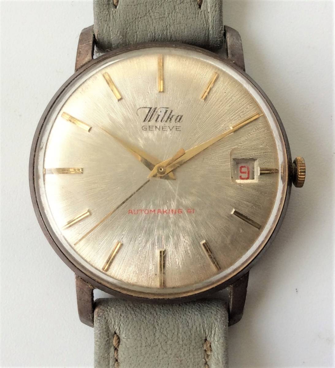 AA07363【現状品】アンティーク スイス製 Wilka GENEVE automaking 41
