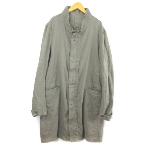 ニコロチェスキベリーニ Nicolo Ceschi Berrini ロングコート リネン ジップアップ グレー 48 IBO15 春秋 メンズ Ceschi Nicolo Nicolo' その他ブランド(ソノタブランド) ＣＥＳＣＨＩ テーラードジャケット